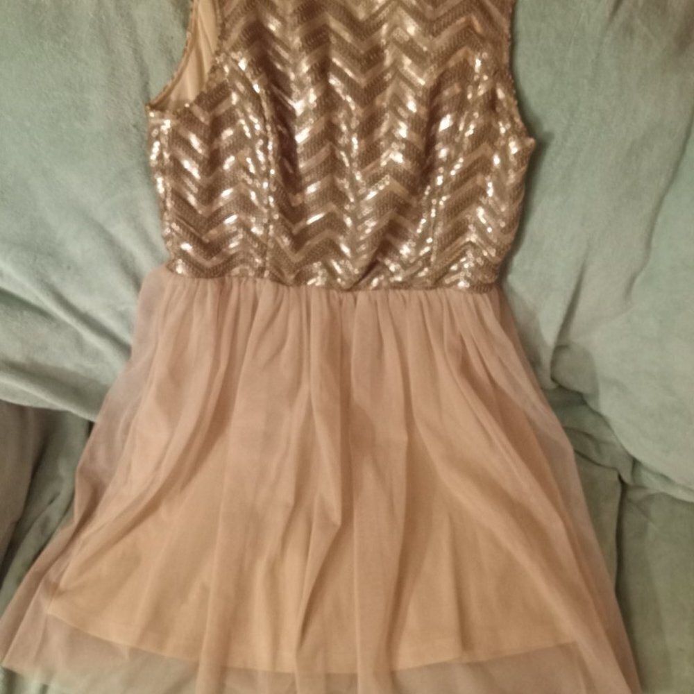 Gold mini dress